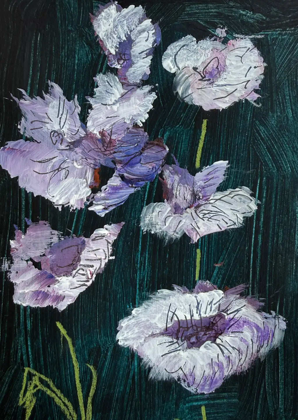 Kunstkaart "Bloemen wit"